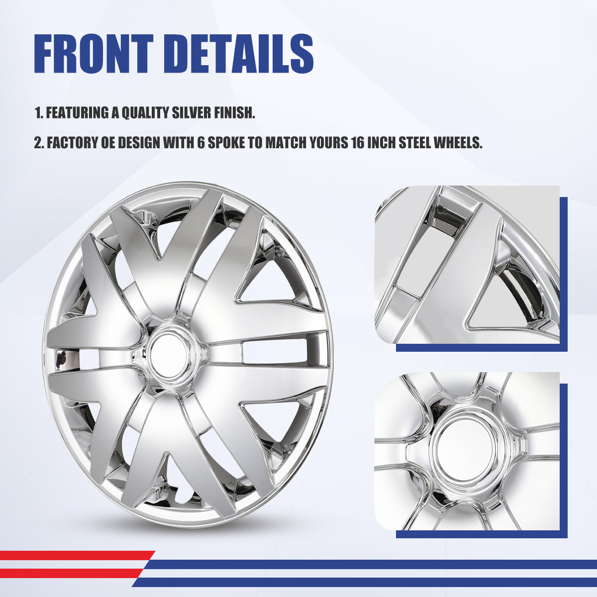 WINJET 16' Hubcaps Wheel Rims Cover for 2004-2010 TOYOTA SIENNA - Chrome