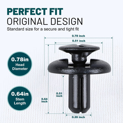 Premium Bumper, Fender & Engine Splash Shield Retainer Clips Set for Subaru