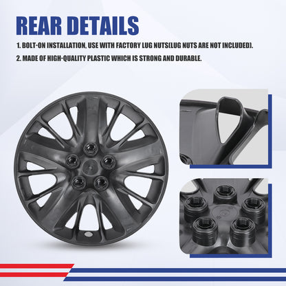 WINJET 18' Hubcaps Wheel Rims Cover for 2014-2020 CHEVY IMPALA - Black Lacquer