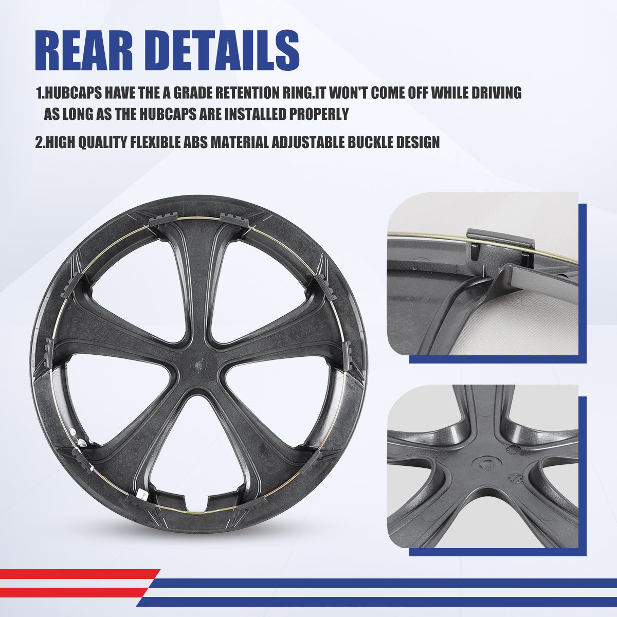 WINJET 15' Hubcaps Wheel Rims Cover for 2010-2015 TOYOTA PRIUS  - Sliver & Black Lacquer