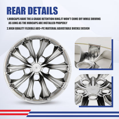 WINJET 16' Hubcaps Wheel Rims Cover for 2015-2017 TOYOTA CAMRY - Chrome