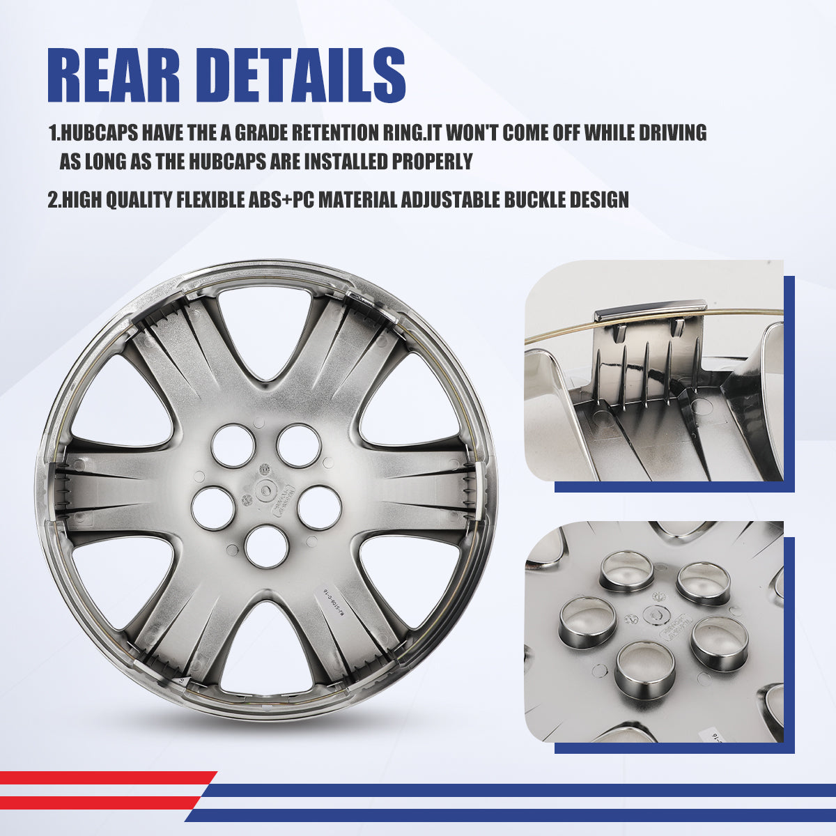 WINJET 15' Hubcaps Wheel Rims Cover for 2005-2008 TOYOTA COROLLA - Chrome