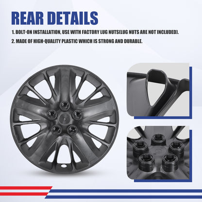 WINJET 18' Hubcaps Wheel Rims Cover for 2014-2020 CHEVY IMPALA - Matte Black