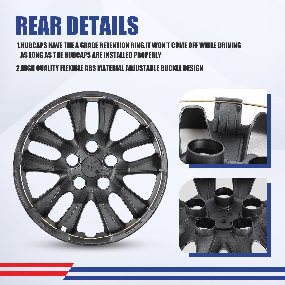 WINJET 16' Hubcaps Wheel Rims Cover for 2013-2018 Nissan Altima Sedan  - Sliver & Black Lacquer