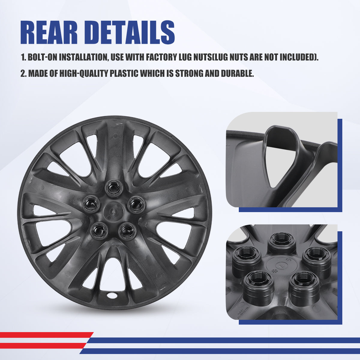 WINJET 18' Hubcaps Wheel Rims Cover for 2014-2020 CHEVY IMPALA - Lacquer