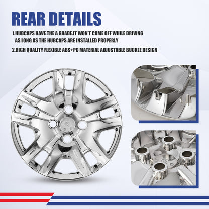 WINJET 16' Hubcaps Wheel Rims Cover for 2007-2012 NISSAN SENTRA  - Chrome