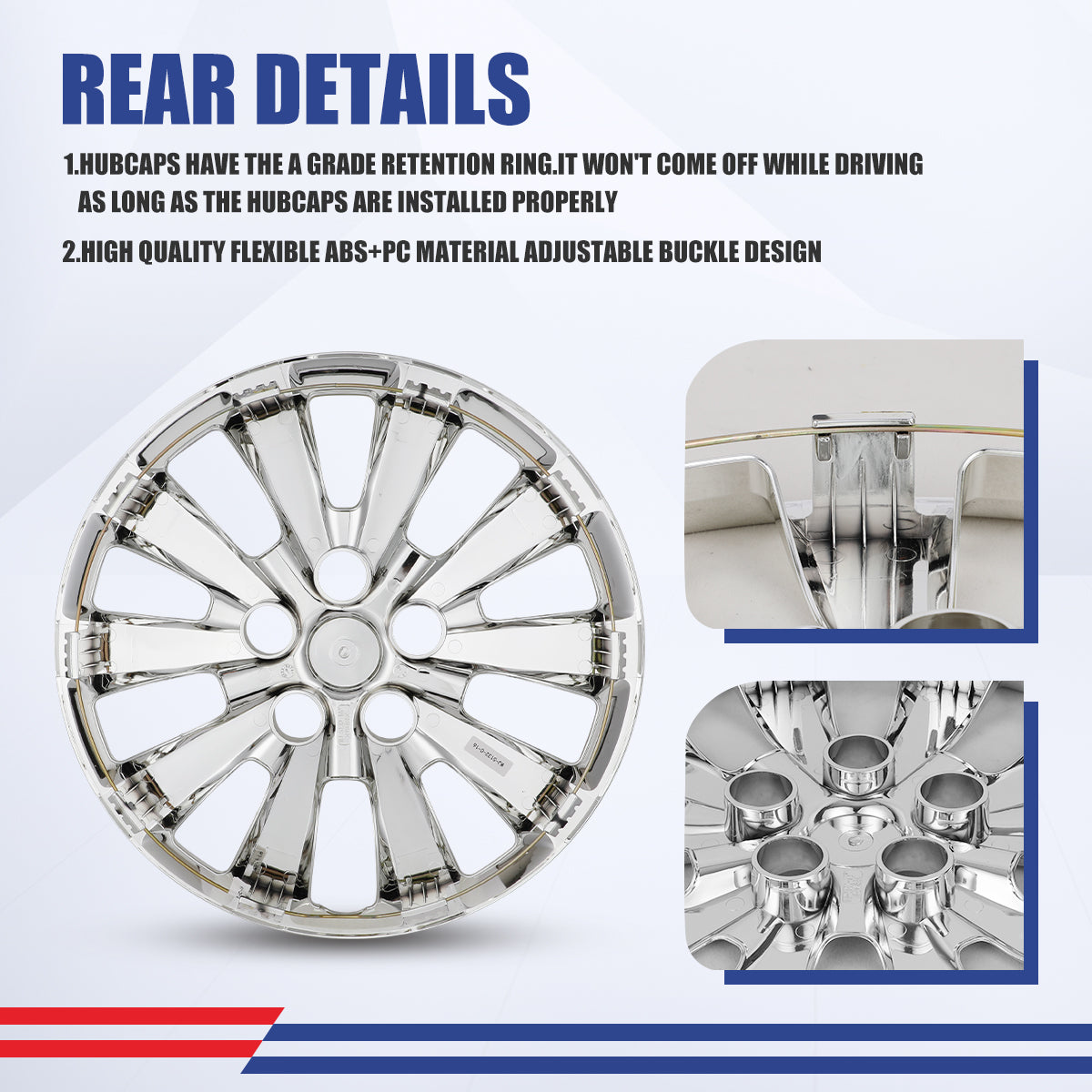 WINJET 16' Hubcaps Wheel Rims Cover for 2013-2019 NISSAN SENTRA & 2011-2017 NISSAN LEAF  - Chrom