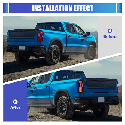 For 2019-2025 Chevy Silverado 1500 2500 HD/3500 HD LED Taillight - Glossy Black / Clear