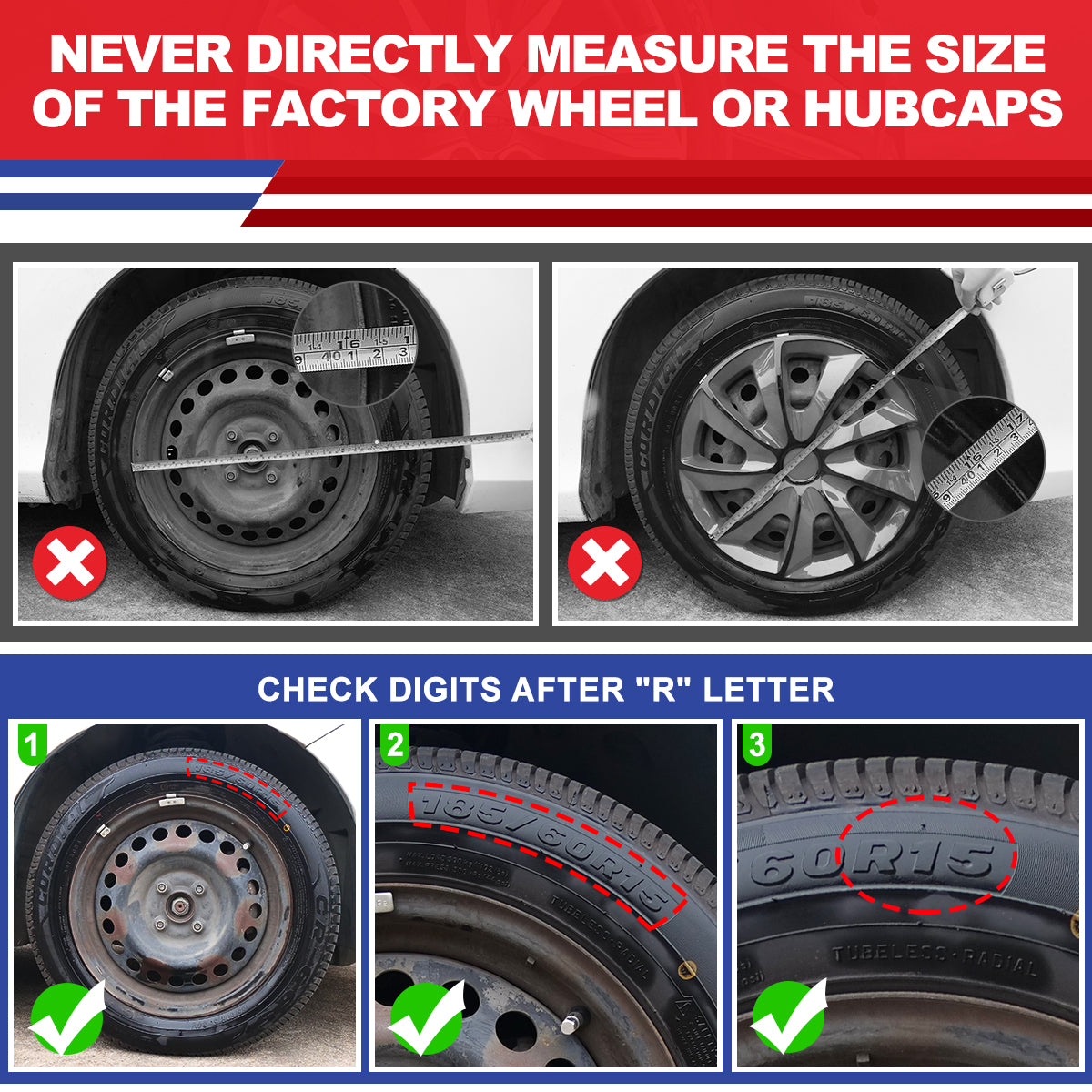 WINJET 18' Hubcaps Wheel Rims Cover for 2014-2019 Chevy Silverado 1500/2015-2020 Chevy Suburban Tahoe - Matte Black