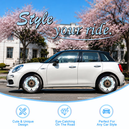 WINJET 17" Universal Wheel Covers Hubcaps - White Rabbit