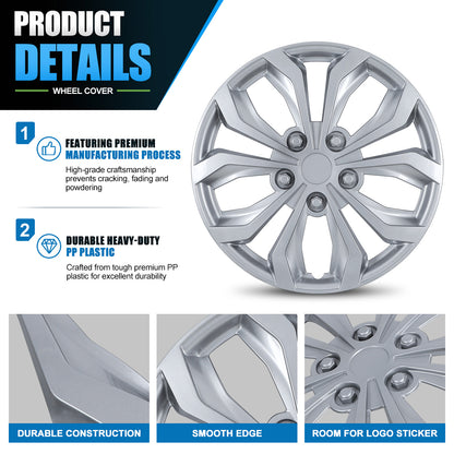 WINJET 15 inch Hubcaps Wheel Covers 5250 - Lacquer