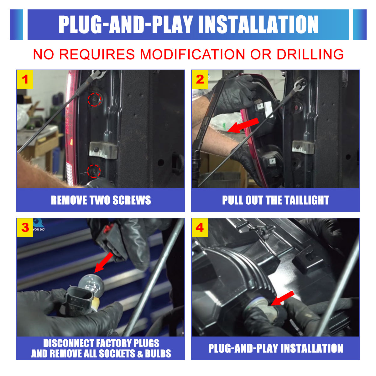 For 2009-2018 Dodge Ram 1500 2500 3500 Factory Halogen/2019-2024 Dodge Ram 1500 Classic Factory LED Taillights - Smoke/ Black