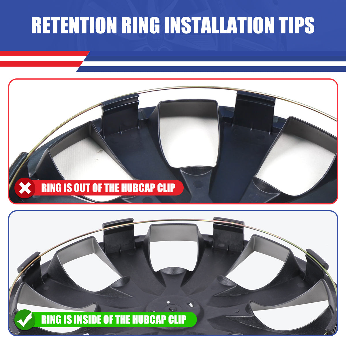 WINJET 16' Hubcaps Wheel Rims Cover for 2013-2019 NISSAN SENTRA & 2011-2017 NISSAN LEAF  - Black & White Lacquer