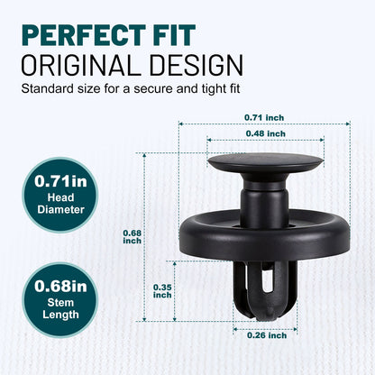 Premium Bumper, Fender & Engine Splash Shield Retainer Clips Set for Toyota, Lexus & Scion