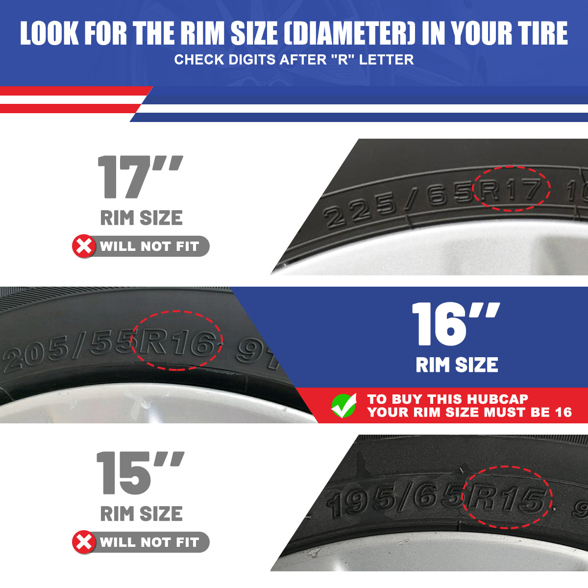 WINJET 16' Hubcaps Wheel Rims Cover for 2008-2012 HONDA ACCORD SEDAN  - Black