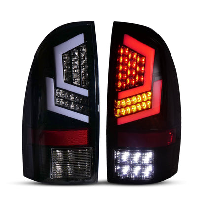 2005-2015 Toyota Tacoma LED OEM Accessories Replacement Tail Lights -  Glossy Black/ Clear