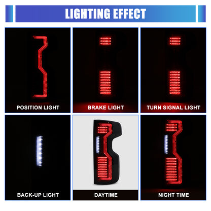 For 2019-2025 Chevy Silverado 1500 2500 HD/3500 HD LED Sequential Taillight - Black / Smoke