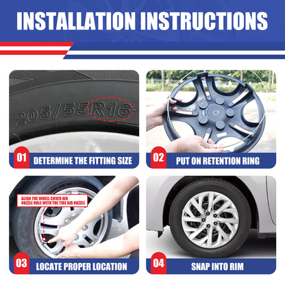 WINJET 16' Hubcaps Wheel Rims Cover for 2009-2026 TOYOTA COROLLA/2009-2014 TOYOTA MATRIX - Chrome