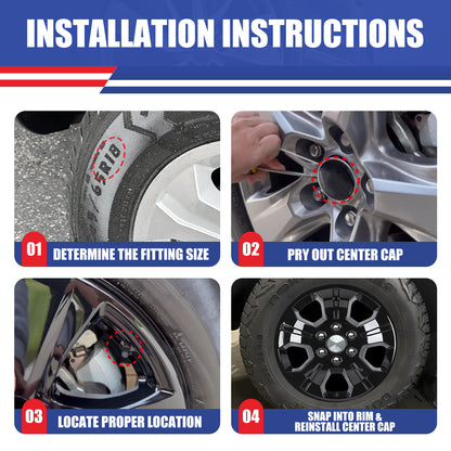 WINJET 18' Hubcaps Wheel Rims Cover for 2014-2019 Chevy Silverado - Black Lacquer