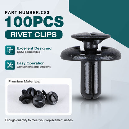 Premium Bumper, Fender & Engine Splash Shield Retainer Clips Set for Subaru