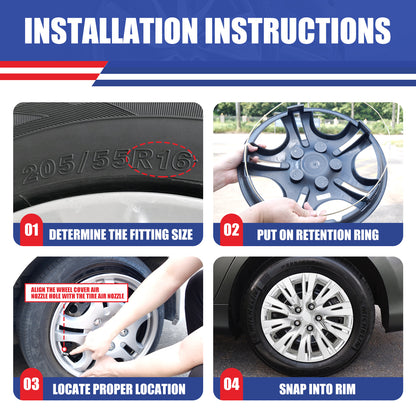 WINJET 16' Hubcaps Wheel Rims Cover for 2012-2014 TOYOTA CAMRY - Chrome