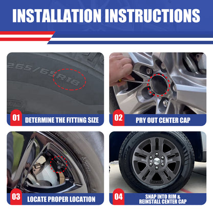 WINJET 18' Hubcaps Wheel Rims Cover for 2014-2019 Chevy Silverado 1500/2015-2020 Chevy Suburban Tahoe - Matte Black