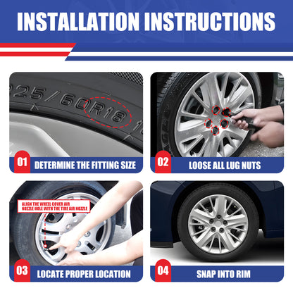 WINJET 18' Hubcaps Wheel Rims Cover for 2014-2020 CHEVY IMPALA - Lacquer