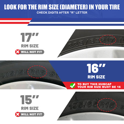 WINJET 16' Hubcaps Wheel Rims Cover for 2013-2018 Nissan Altima Sedan  - Black & Red Lacquer