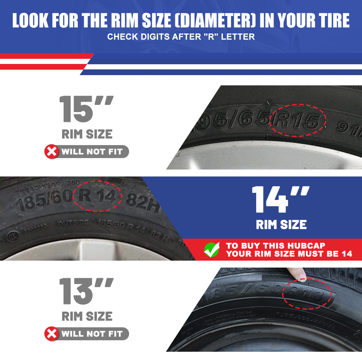 WINJET 14' Hubcaps Wheel Rims Cover for 2014-2025 Mitsubishi Mirage  - Black Lacquer