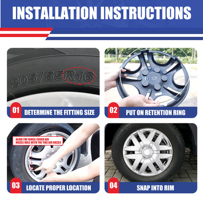 WINJET 16' Hubcaps Wheel Rims Cover for 2004-2010 TOYOTA SIENNA - Chrome