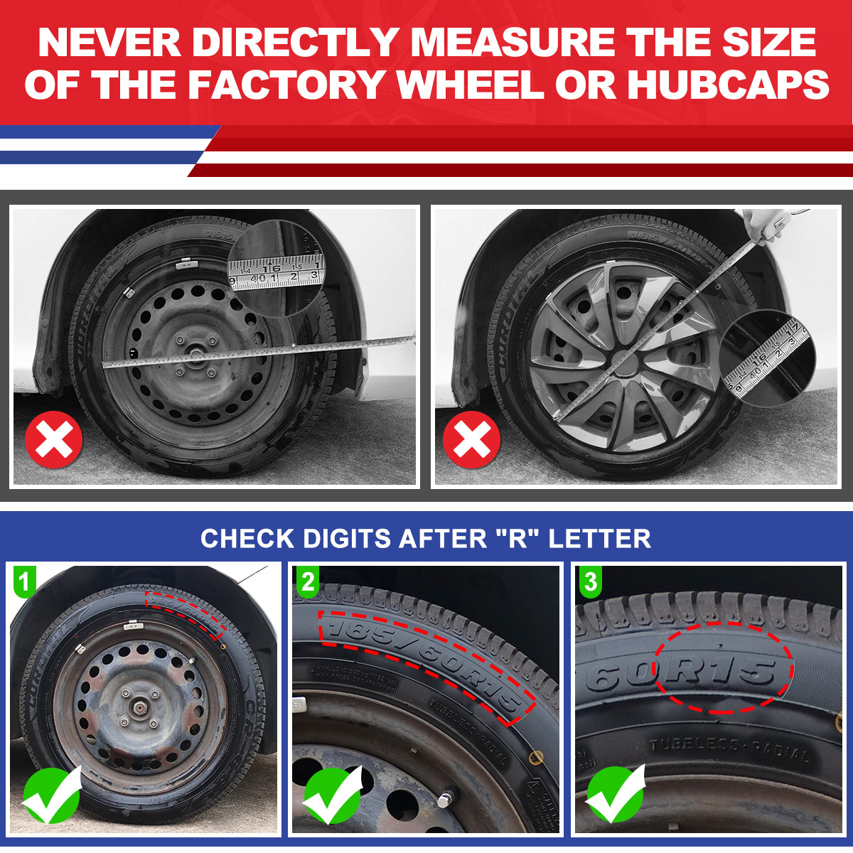 WINJET 16' Hubcaps Wheel Rims Cover for 2014-2023 Ford Transit Connect  - Black Lacquer