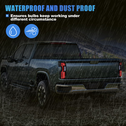 For 2019-2025 Chevy Silverado 1500 2500 HD/3500 HD LED Sequential Taillight - Black / Smoke