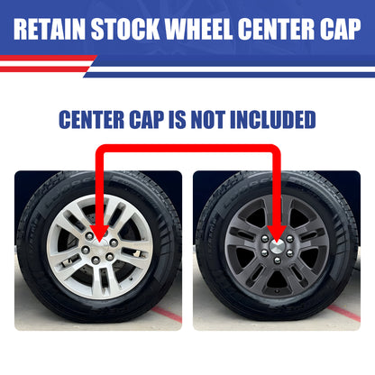 WINJET 18' Hubcaps Wheel Rims Cover for 2014-2019 Chevy Silverado 1500/2015-2020 Chevy Suburban Tahoe - Matte Black