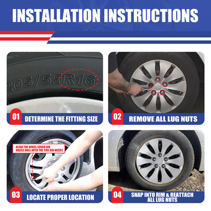 WINJET 16' Hubcaps Wheel Rims Cover for 2008-2012 HONDA ACCORD SEDAN  - Sliver