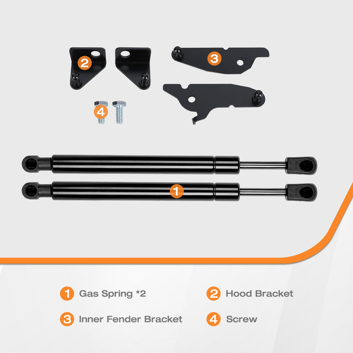 Hydraulic Hood Lift Supports for 2024-2026 Toyota Tacoma & 2025+ Toyota 4Runner