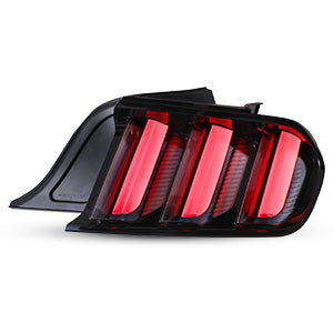 Ford Mustang Coupe &amp; Convertible 2015-2023/Ford Mustang Shelby GT350 2016-2020/Ford Mustang Shelby GT500 2020-2023 luz trasera LED secuencial - negro brillante/humo)