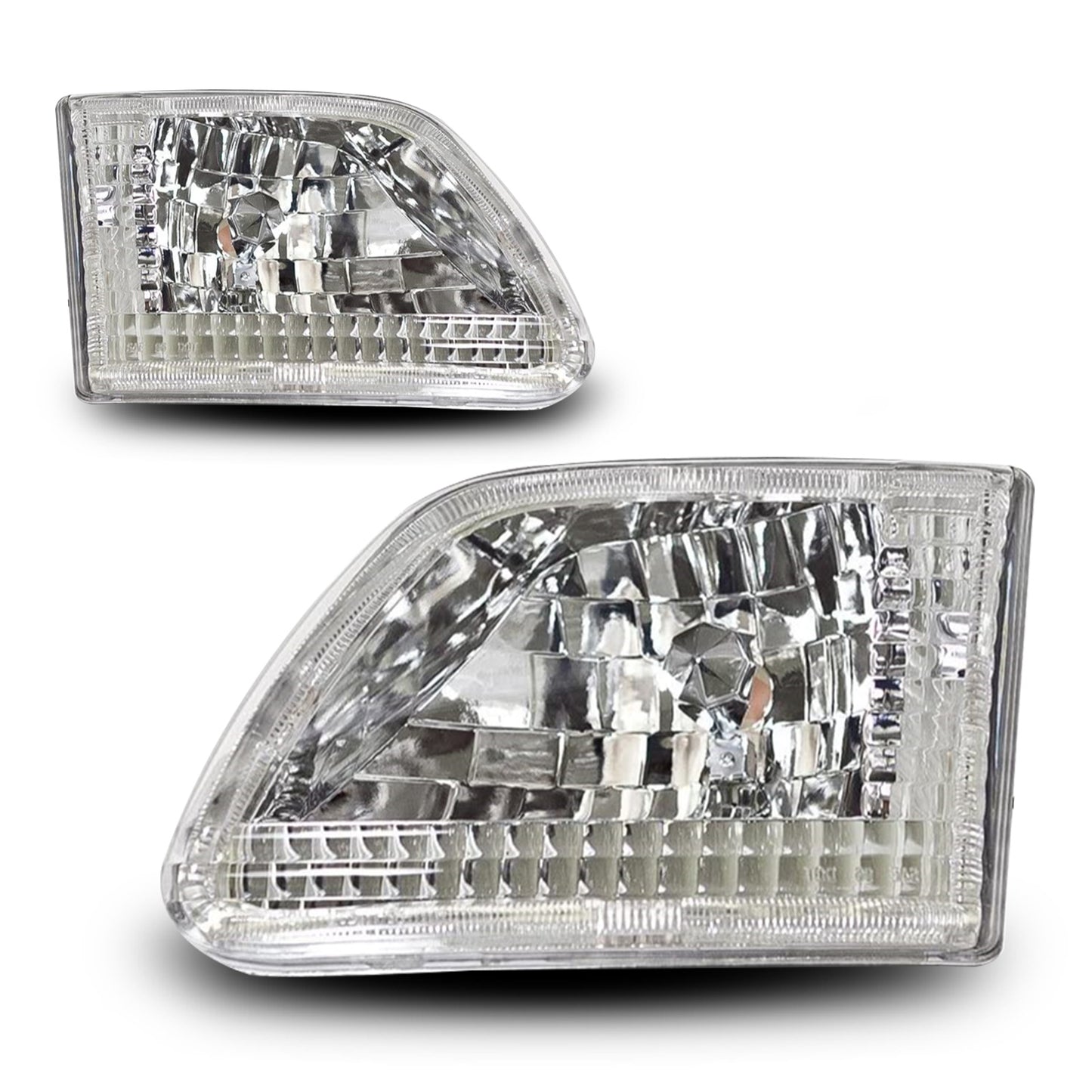 1997-2003 Ford F-150/2004 Ford F-150 Heritage/1997-1999 Ford F-250 LightDuty/1997-2002 Expedition Head Light - Chrome/Clear