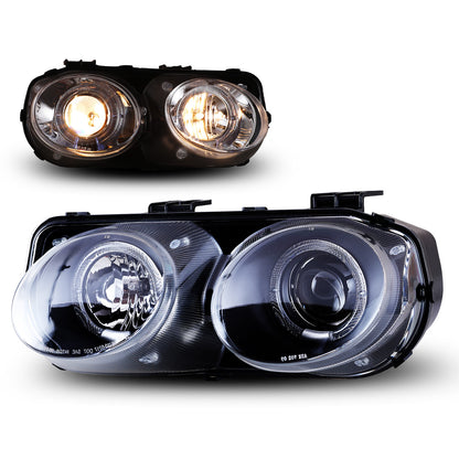 1998-2001 Acura Integra Halo Proyector Luz de cabeza - Negro/Transparente