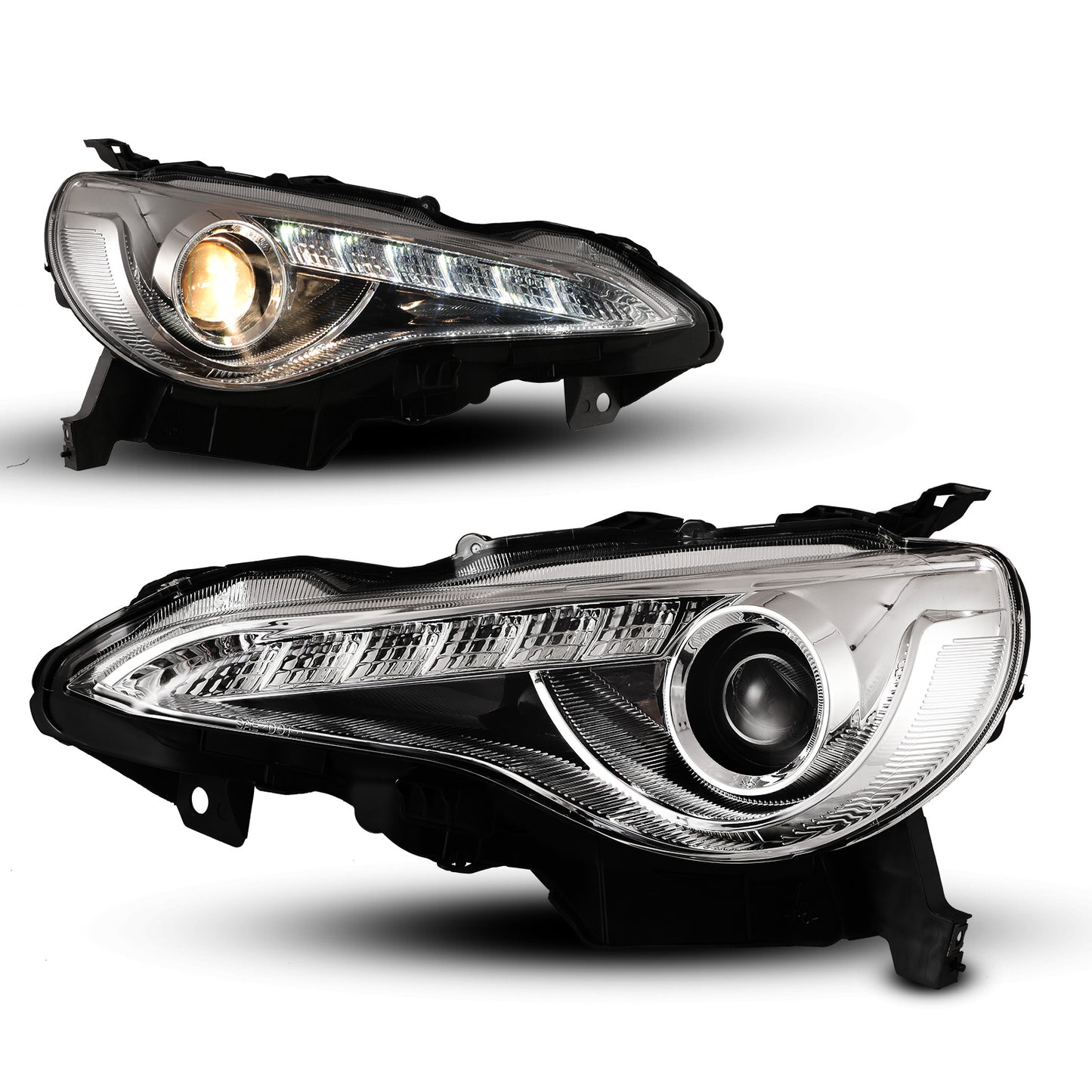 2013-2016 Scion FR-S/2013-2016 Toyota 86/2013-2016 Subaru BRZ DRL Head Light - Chrome / Clear