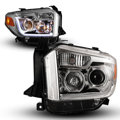 2014-2017 Toyota Tundra DRL Head Lights - Chrome / Clear