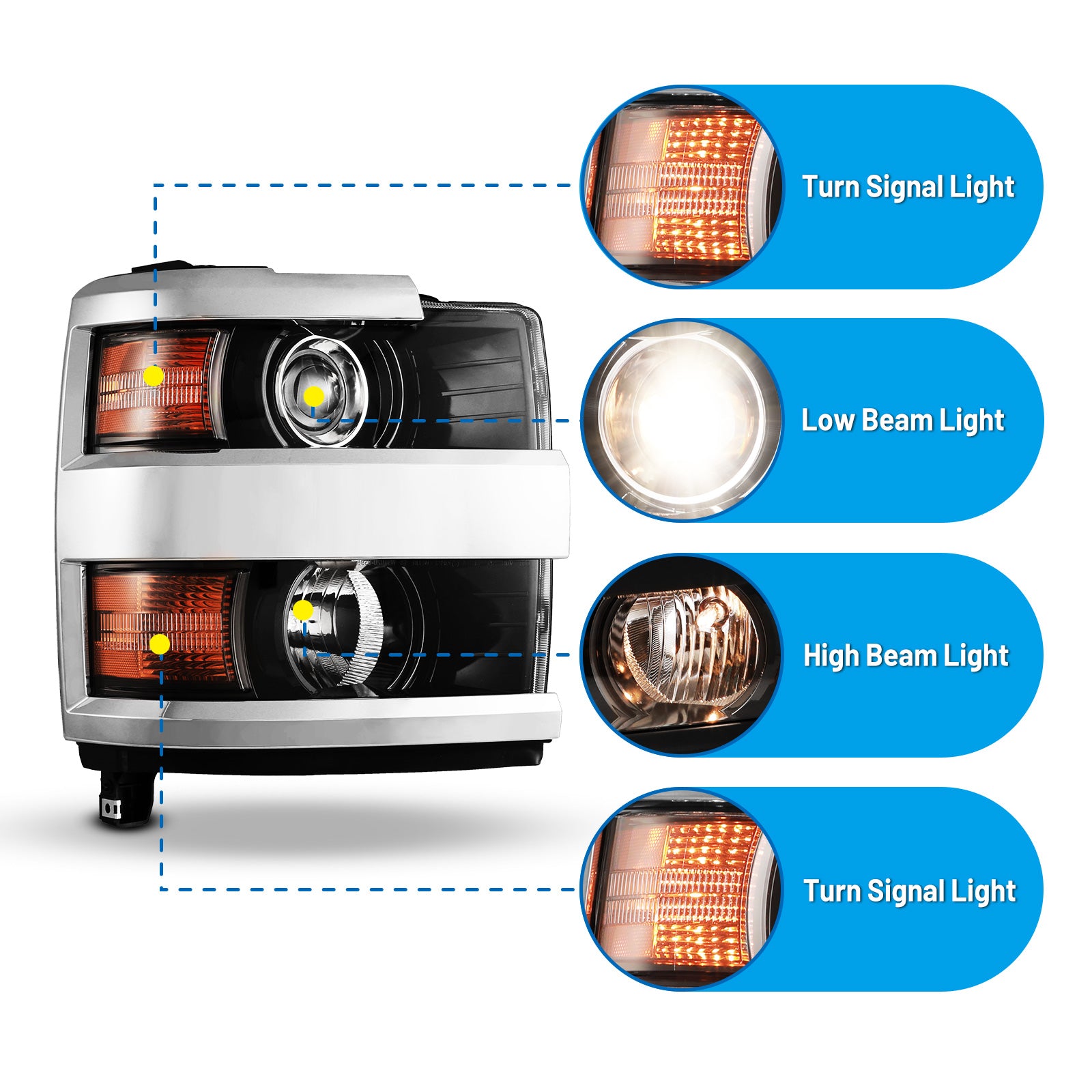 2015 silverado 2500 headlight bulb