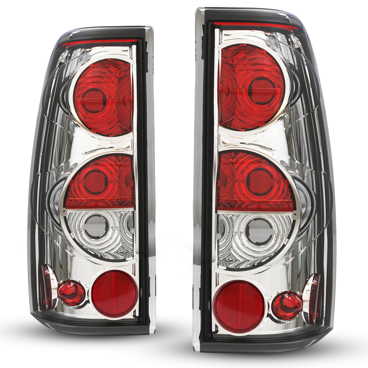 For 1999-2006 Chevy Silverado 1500 2500 3500/1999-2002 GMC Sierra 1500 2500 3500 Tail Light - Chrome/Clear