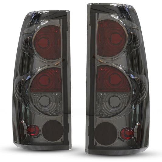 For 1999-2006 Chevy Silverado 1500 2500 3500/1999-2002 GMC Sierra 1500 2500 3500 Tail Light - Chrome/Smoke