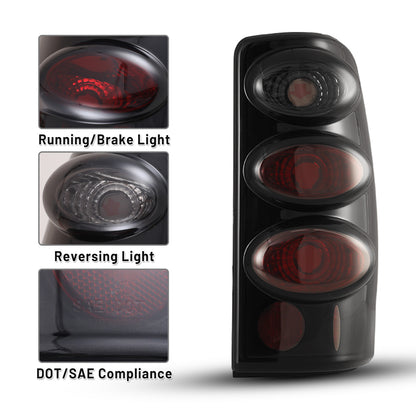 For 2000-2006 Chevy Suburban 1500 2500/Chevy Tahoe/GMC Yukon Tail Light - Black/Smoke