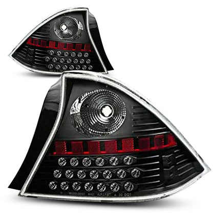 For 2001-2003 Honda Civic 2 Door Coupe LED Tail Light - Black/Clear