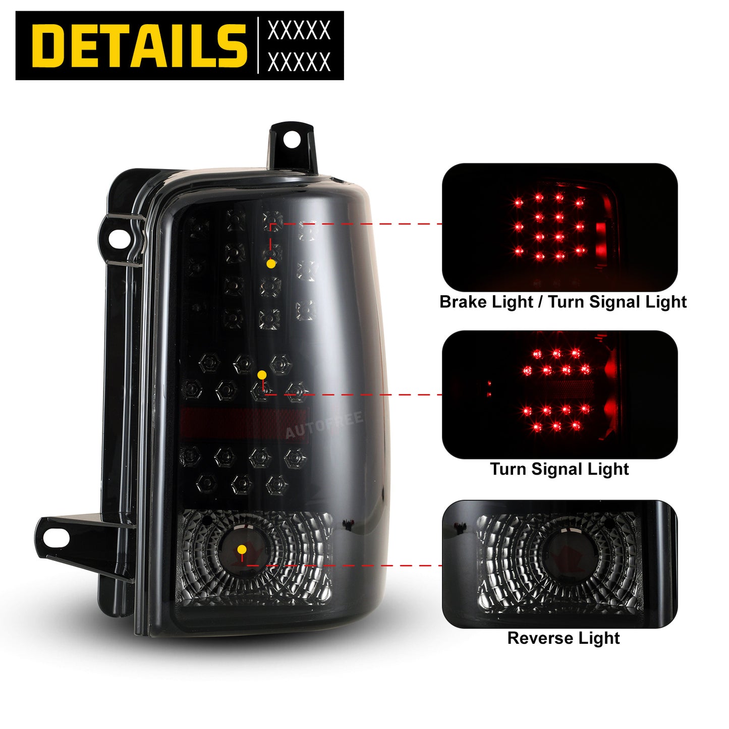 1997-1998 Jeep Grand Cherokee LED Tail Light - Black/Smoke