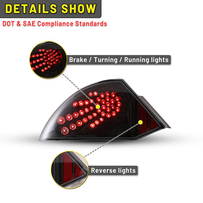 For 2000-2005 Mitsubishi Eclipse LED Tail Light - Black/Clear