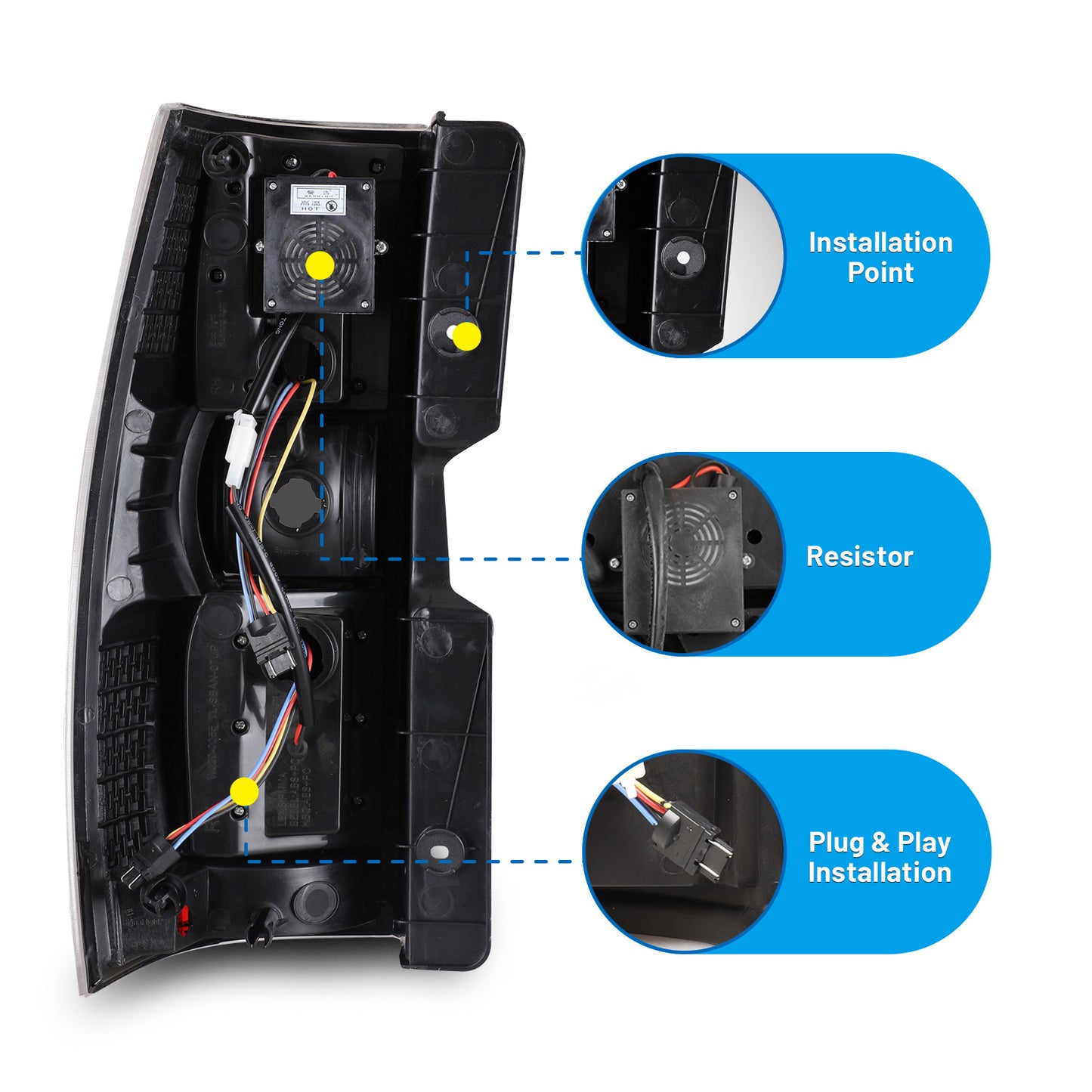 Feux arrière LED Chevrolet Suburban 1500 2500/Tahoe 2007-2014 – Noir/fumé