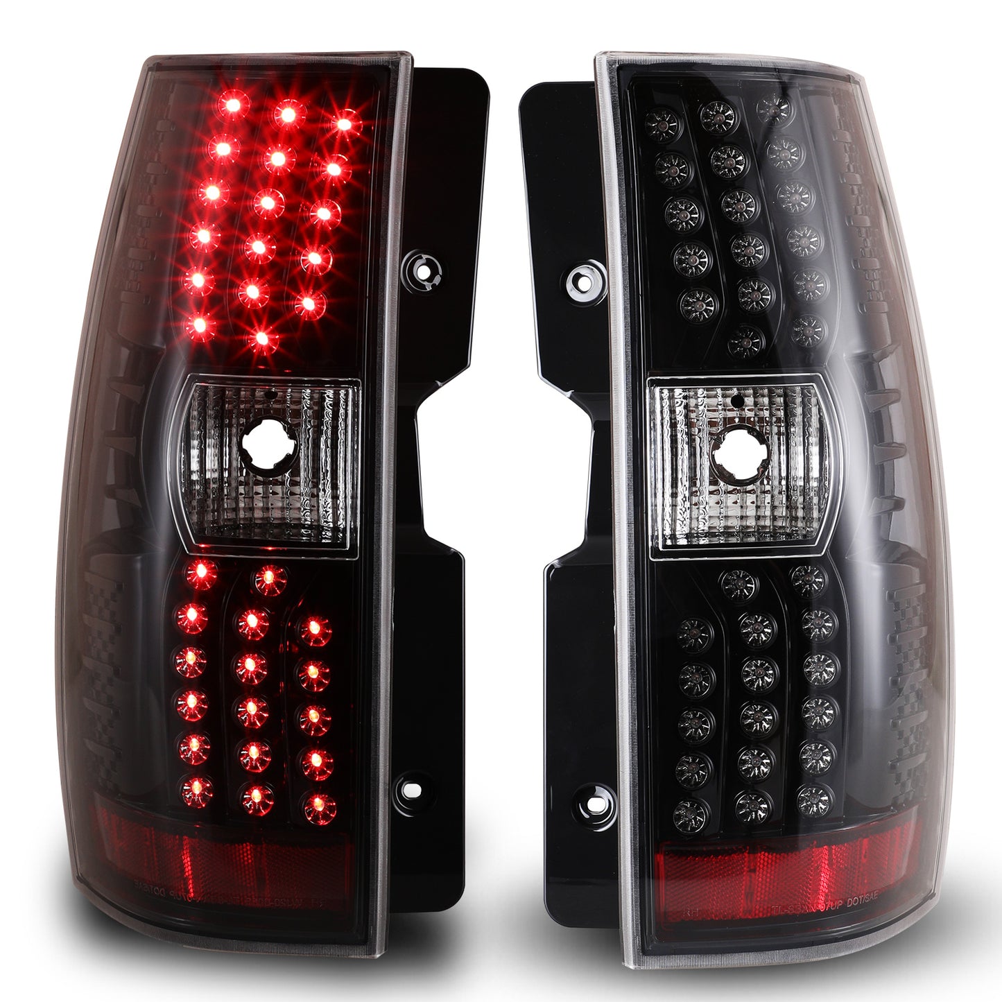 For 2007-2014 Chevrolet Suburban 1500 2500/Tahoe LED Tail Lights - Gloss Black / Clear