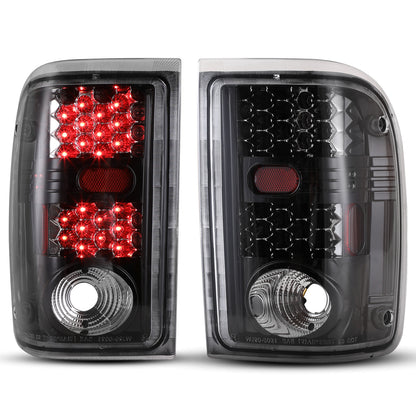 For 2001-2005 Ford Ranger LED Tail Lights - Gloss Black / Clear